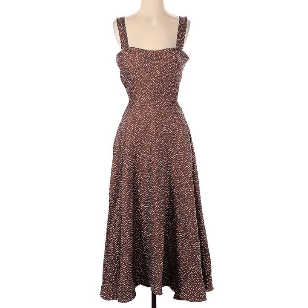 Cult Gaia Women's Brown Faye Silk Darted Dress Small HOST PICK❣️ - Picture 2 of 16